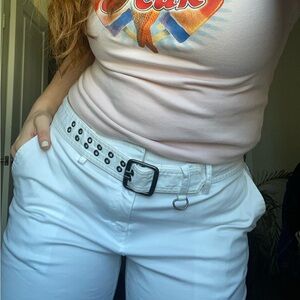 White Y2K Vintage Tommy Hilfiger Pants with Belt Size 12